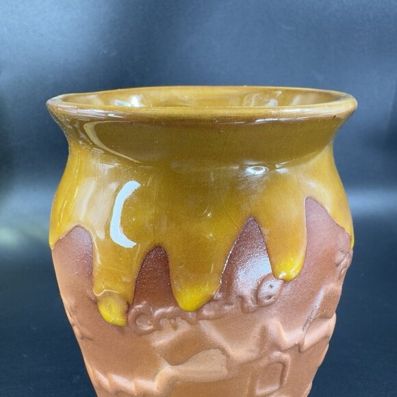 New Buffalo Michigan Mexico RedWare Pottery Vase Vessel Planter Drip Glaze VTG - Picture 9 of 13